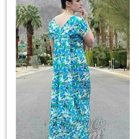 NWT Retro Glam/Audrey K  2xl (16-18) Gwendolyn Hawaiian draped waterfall Dress - Picture 4 of 6